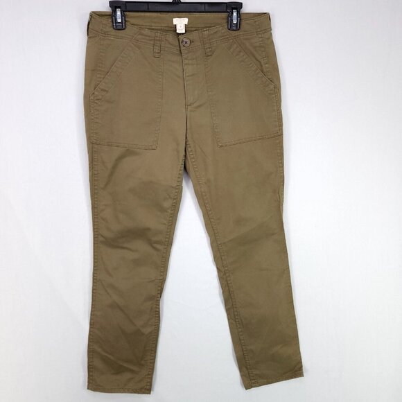 J Crew Chino Pants Tapered Leg Trousers Womens Stretch Size 8 Comfort - Picture 4 of 14
